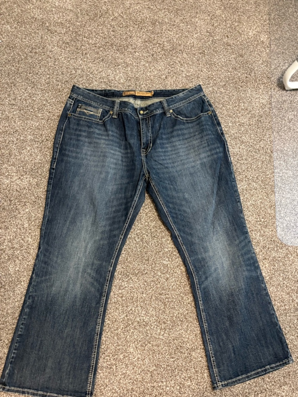 Rock ‘n’ roll denim jeans Men's Dark Blue Bootcut Jeans